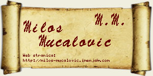 Miloš Mučalović vizit kartica